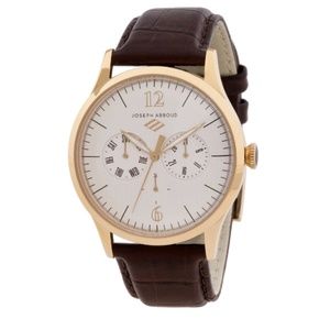 NEW Joseph Abboud Men's Leather Brown Croc Watch